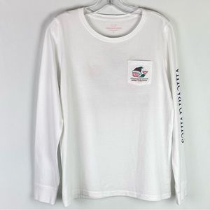 Vineyard Vines Men's Long-Sleeve Classic Christmas Whale Pocket T-Shirt …